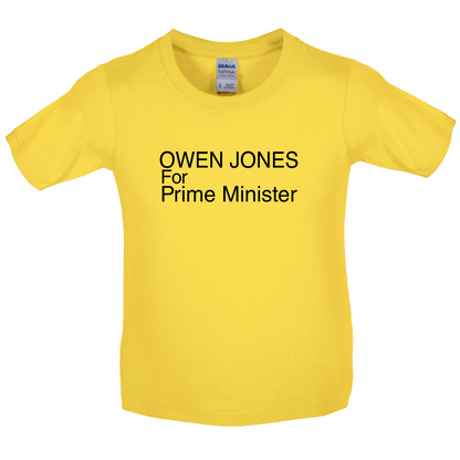Owen Jones for Prime Minister Kids T Shirt
