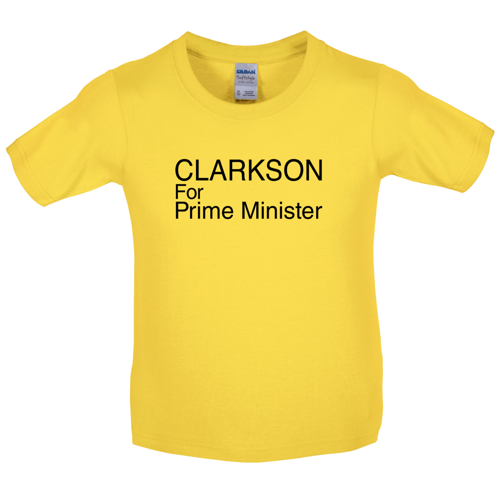 Clarkson For Prime Minister Kids T Shirt