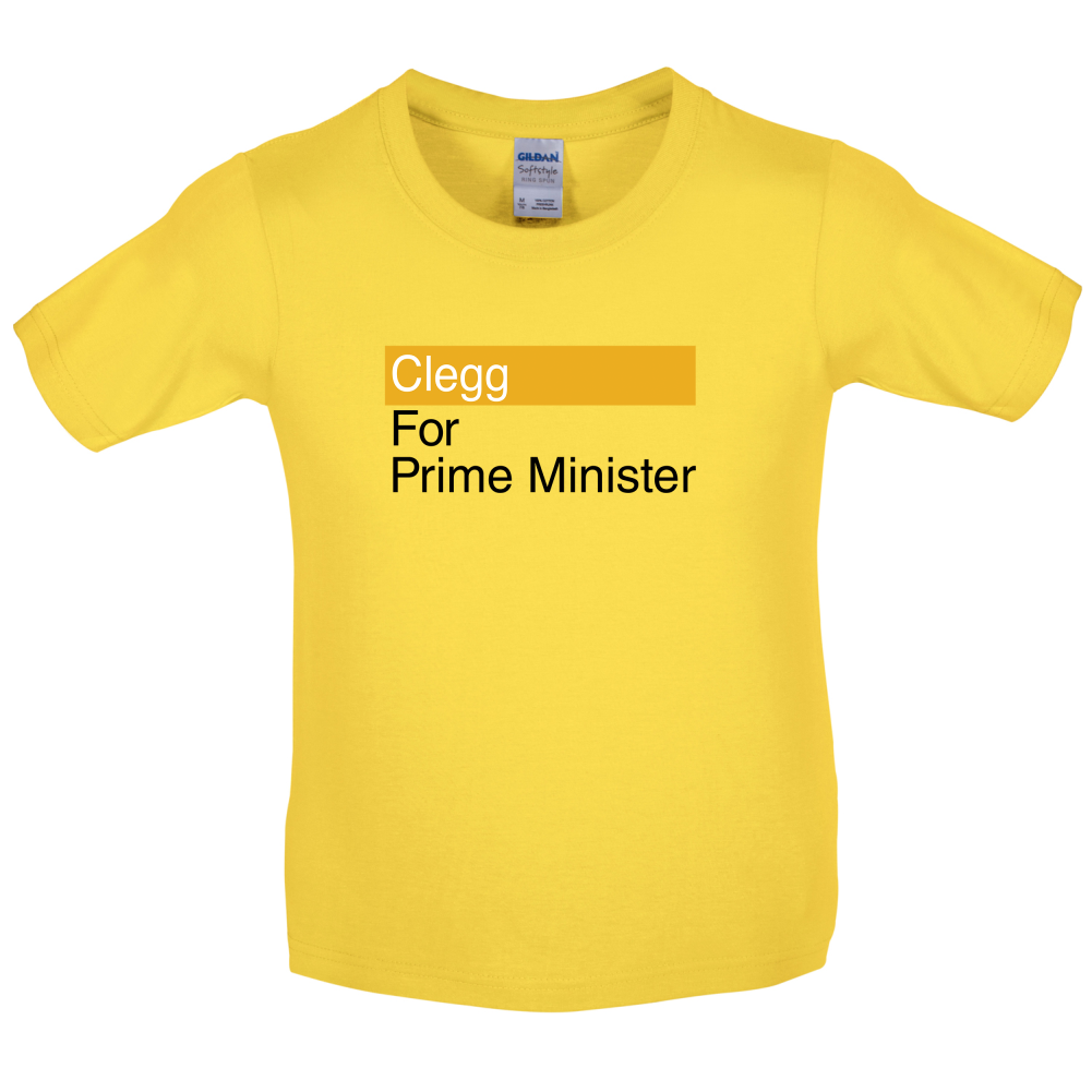 Clegg for Prime Minister Kids T Shirt