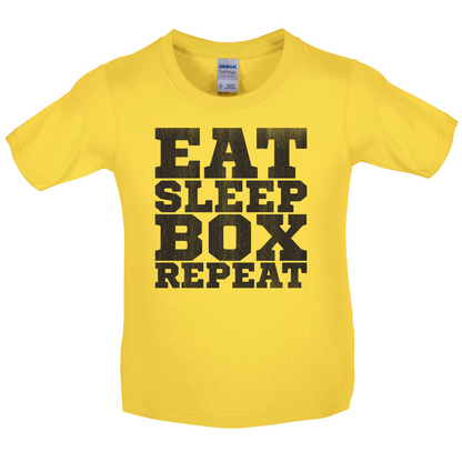 Eat Sleep Box REPEAT Kids T Shirt