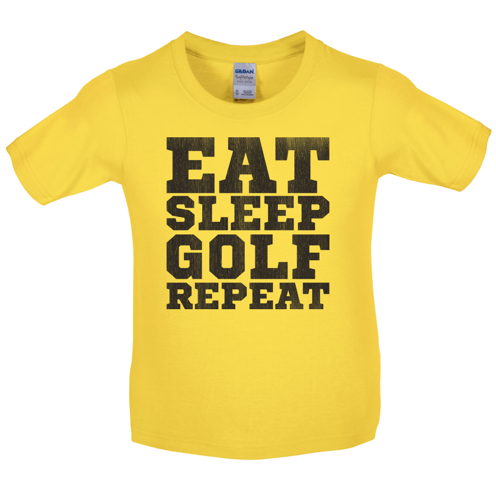Eat Sleep Golf REPEAT Kids T Shirt