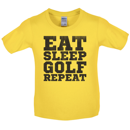 Eat Sleep Golf REPEAT Kids T Shirt