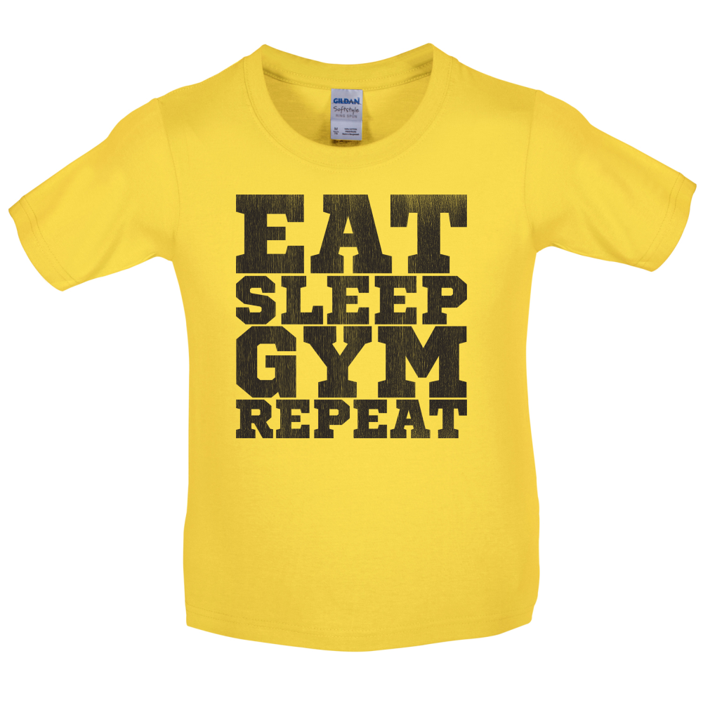 Eat Sleep Gym REPEAT Kids T Shirt