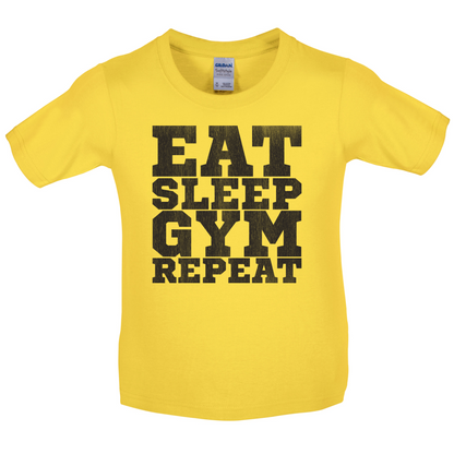 Eat Sleep Gym REPEAT Kids T Shirt