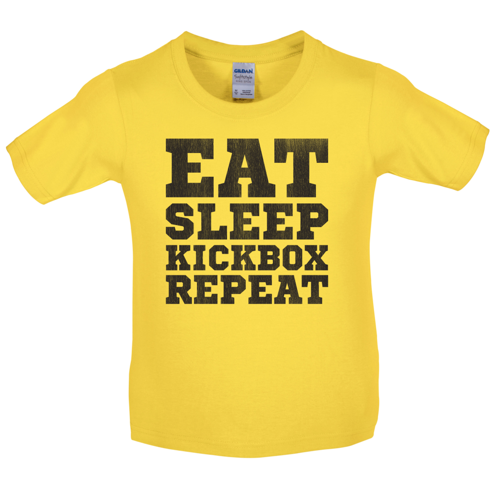 Eat Sleep Kickbox REPEAT Kids T Shirt