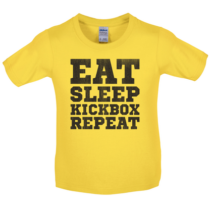 Eat Sleep Kickbox REPEAT Kids T Shirt