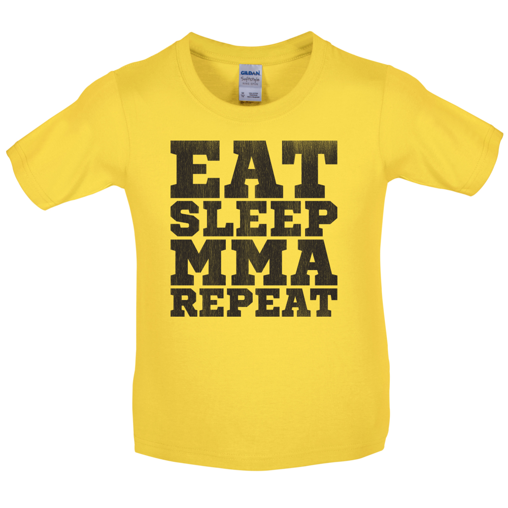 Eat Sleep MMA REPEAT Kids T Shirt