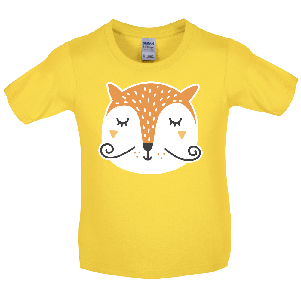 Smiley Face Mr Fox Kids T Shirt