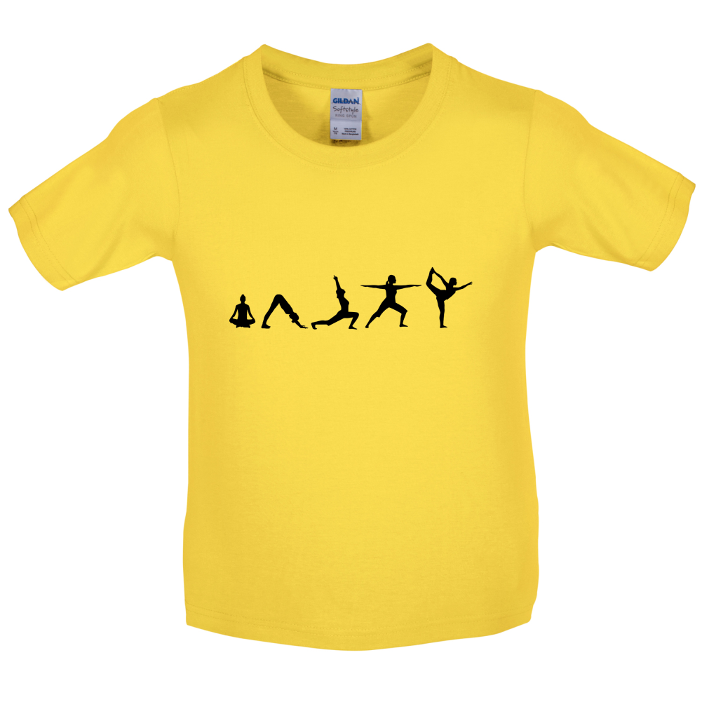 Evolution Of Yoga Kids T Shirt