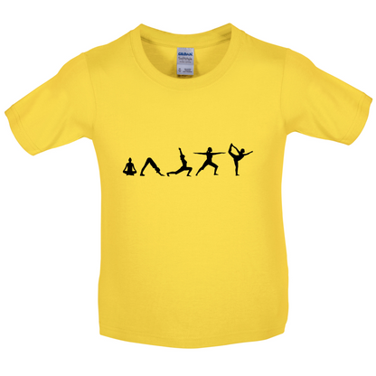 Evolution Of Yoga Kids T Shirt