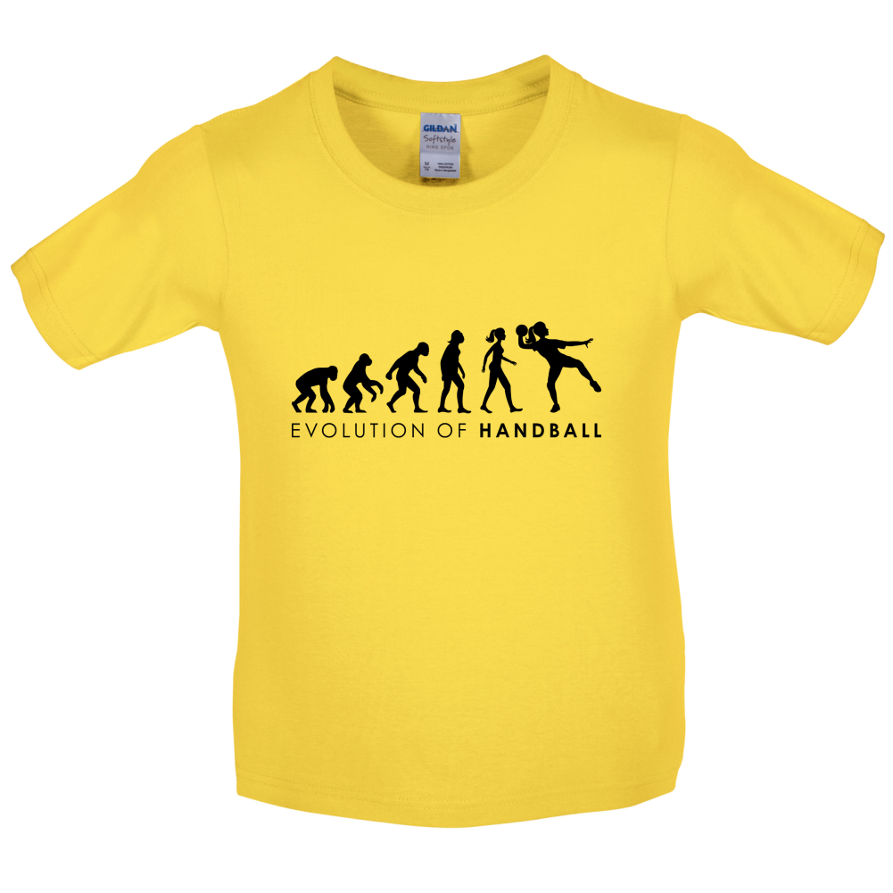 Evolution Of Woman Handball Kids T Shirt
