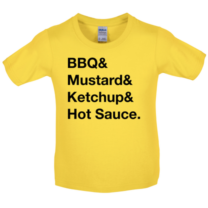 BBQ & Mustart & Ketchup Kids T Shirt