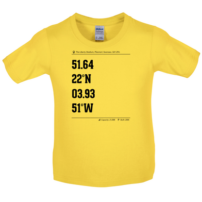 Stadium Coordinates Swansea Kids T Shirt