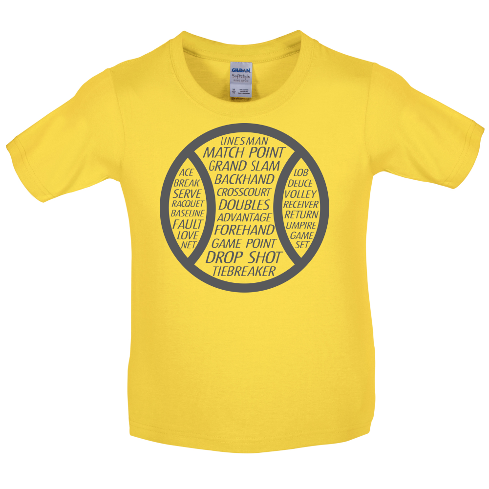 Tennis Word Ball Kids T Shirt