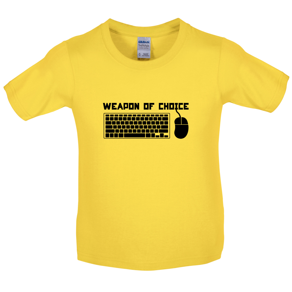 Weapon Of Choice PC Kids T Shirt