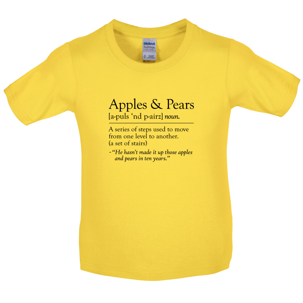 Apples & Pears Defenition  Kids T Shirt