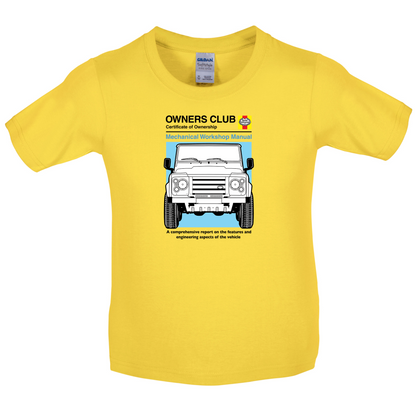 Car Owners Manual Land Rover Kids T Shirt