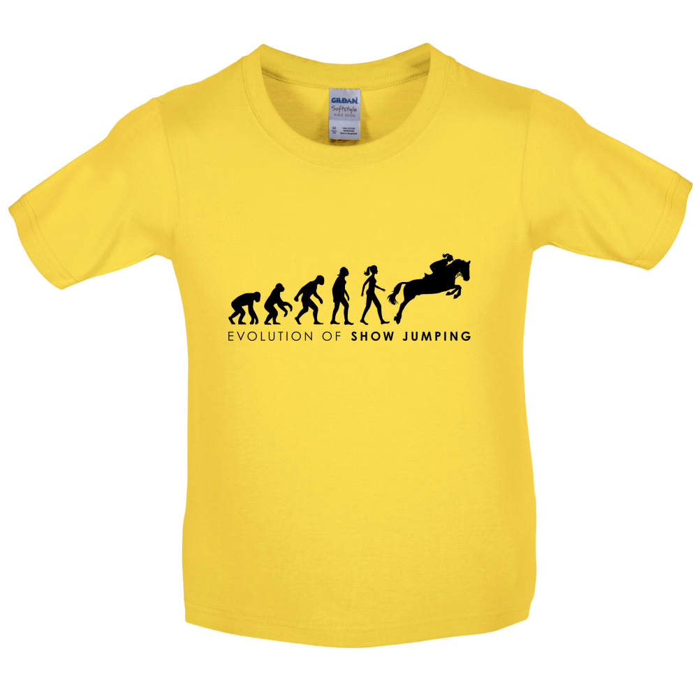 Evolution Of Woman Show Jumping Kids T Shirt