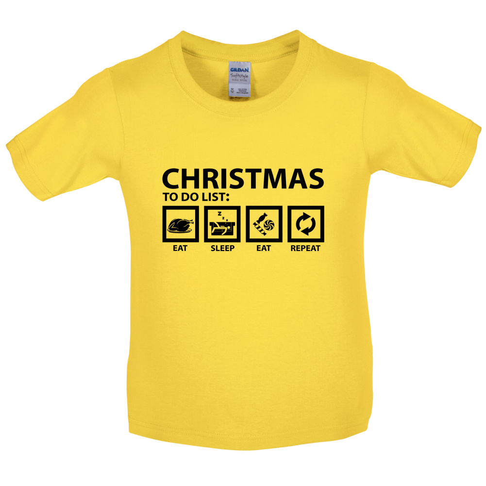 Christmas To Do List Kids T Shirt