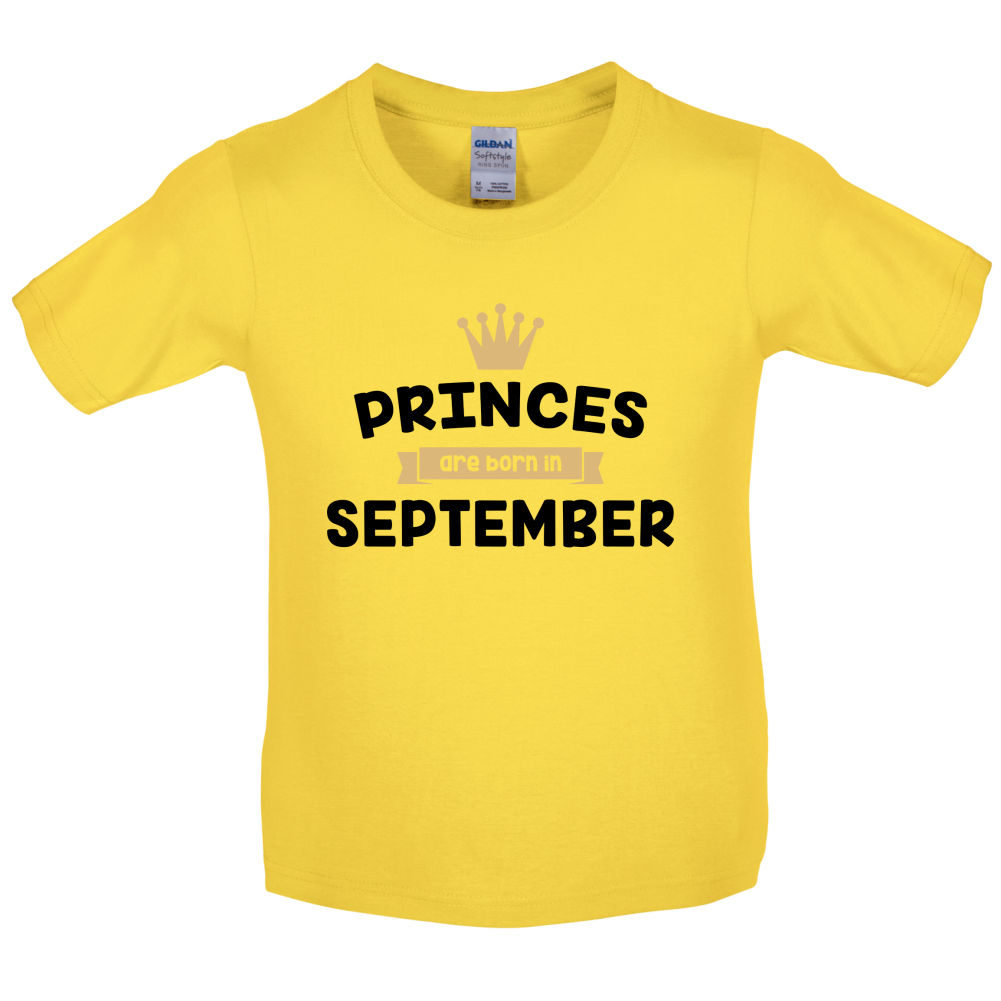 Princes Are Born In September Kids T Shirt