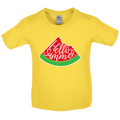Hello Summer Watermelon Kids T Shirt