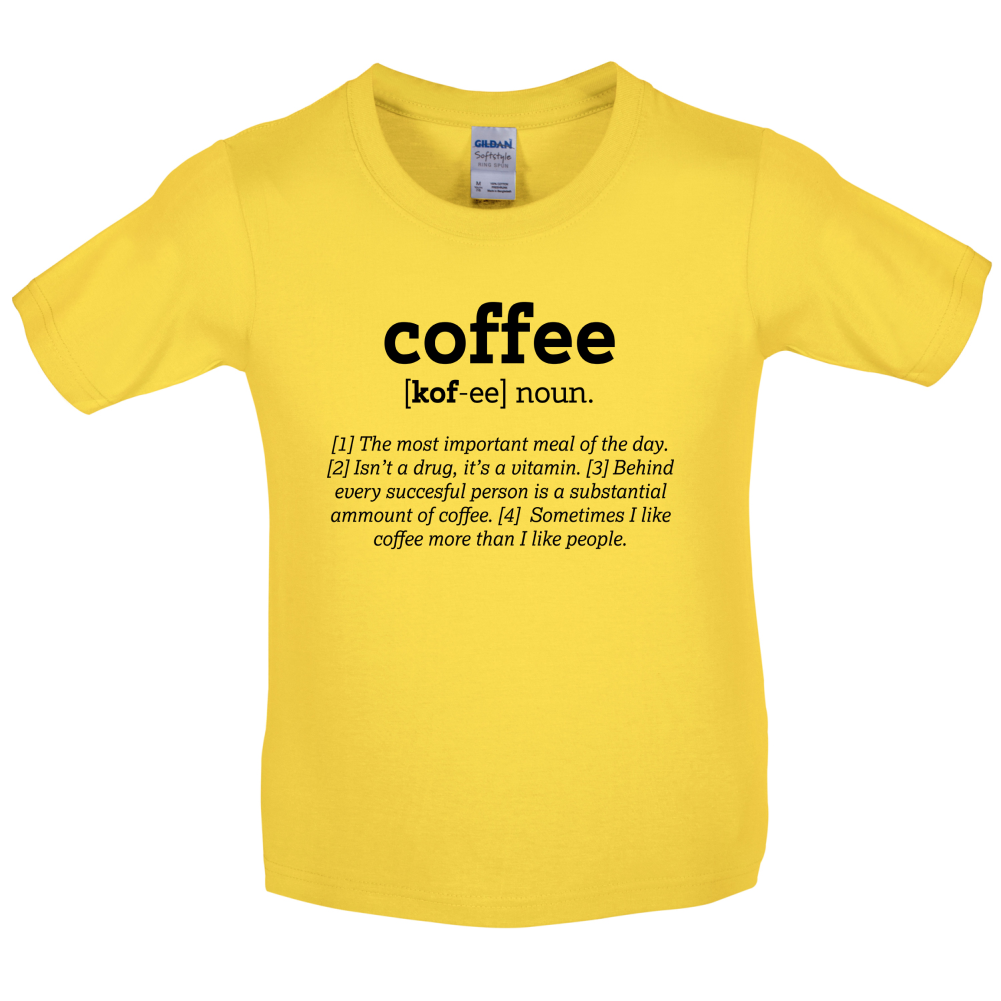 Definition Coffee Kids T Shirt