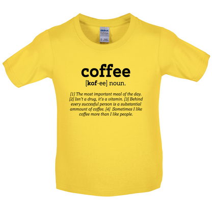 Definition Coffee Kids T Shirt