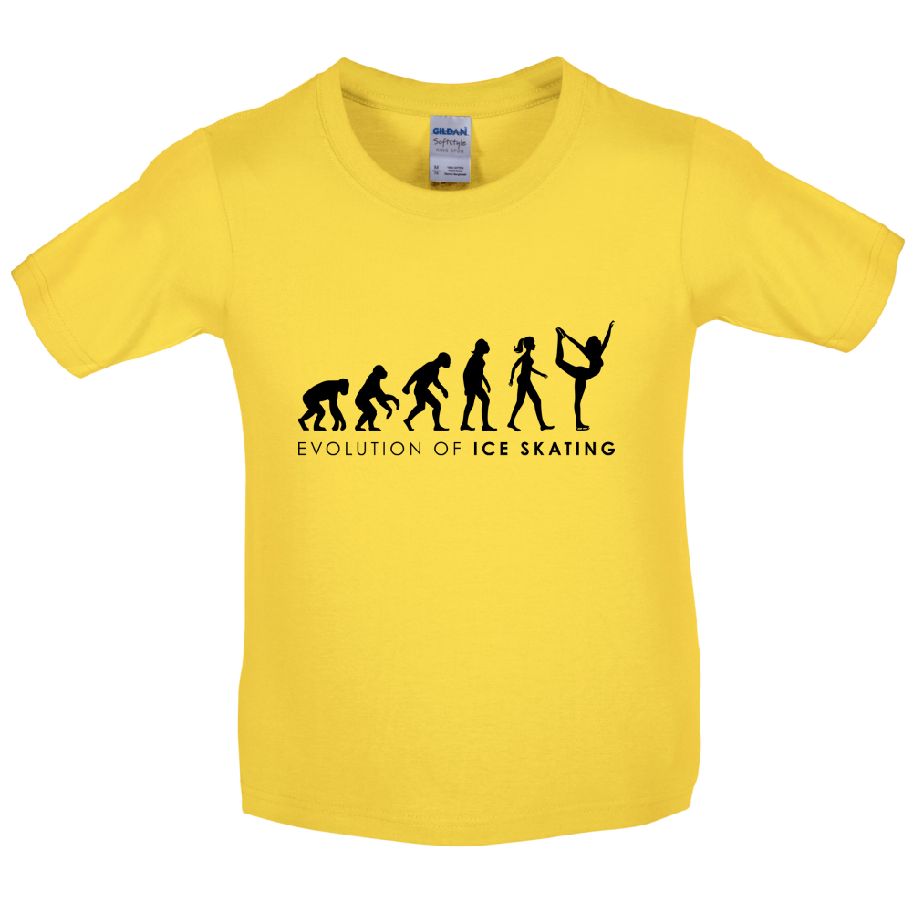 Evolution Of Woman Ice Skating Kids T Shirt