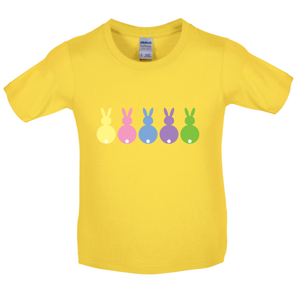 Multi Colour Easter Bunny's Kids T Shirt