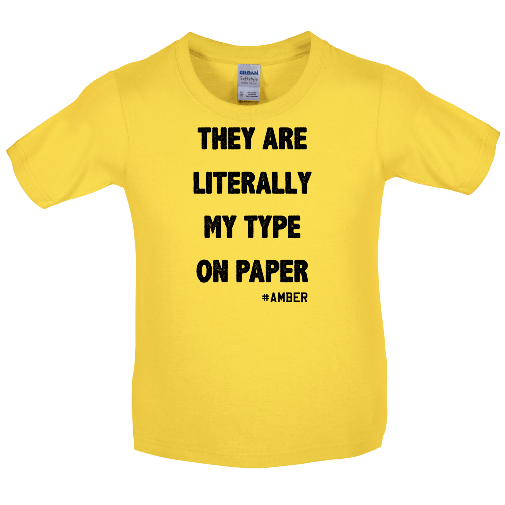 Literally My Type On Paper Kids T Shirt