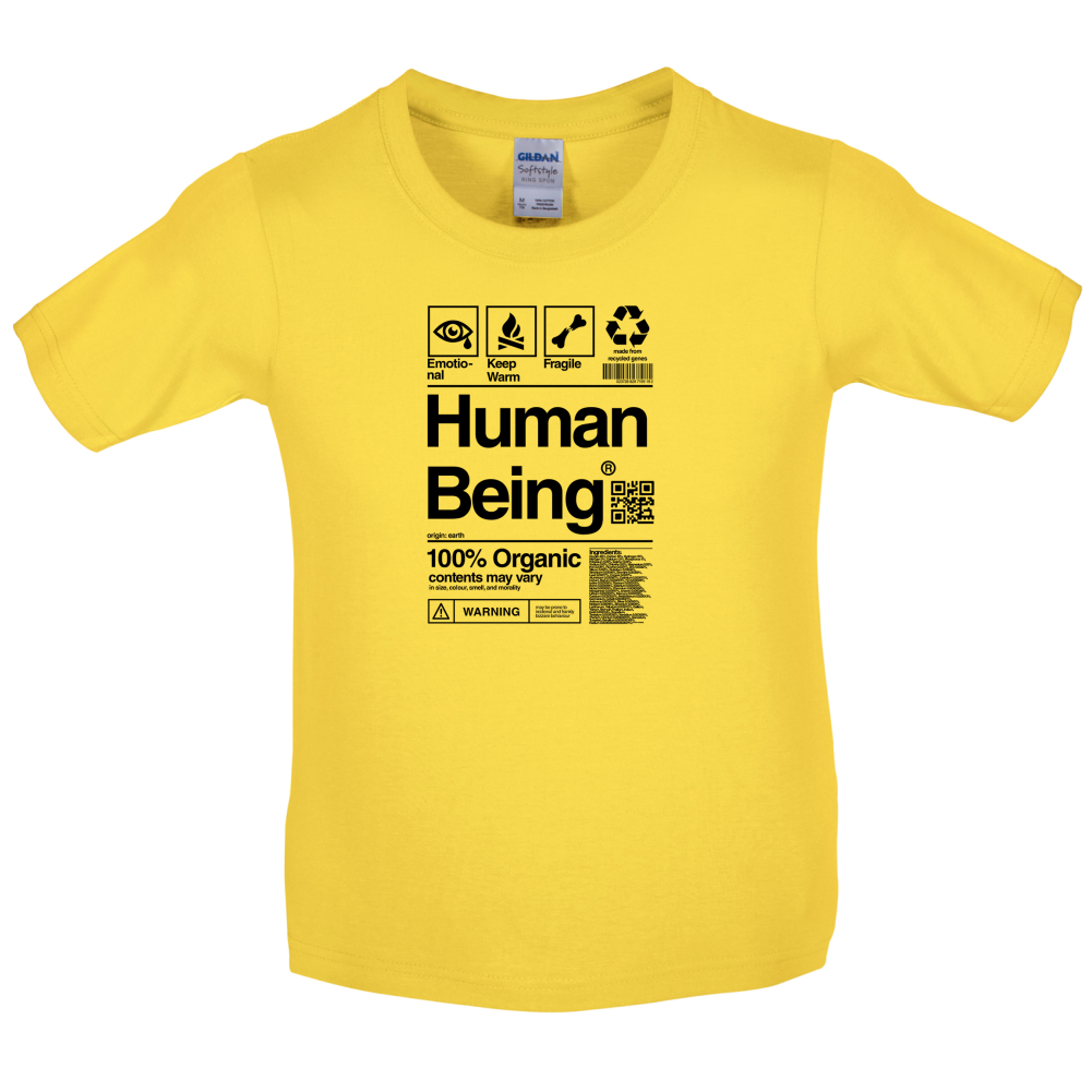 100% Organic Human Being Kids T Shirt