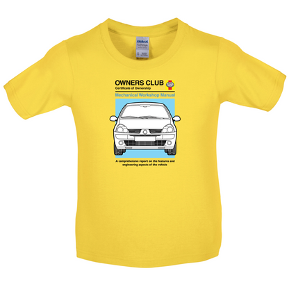 Car Owners Manual Clio Kids T Shirt