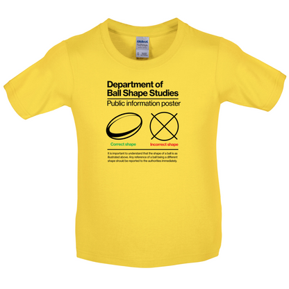 Rugby Ball Shape Kids T Shirt