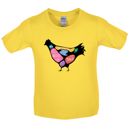 Butcher Chicken Diagram Kids T Shirt