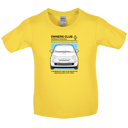 Car Owners Manual Fiat 500 Kids T Shirt