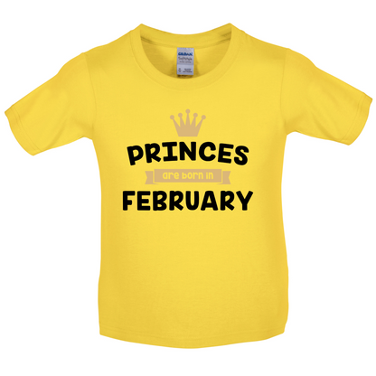 Princes Are Born In February Kids T Shirt