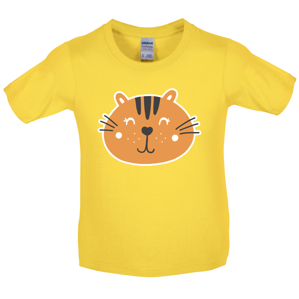 Smiley Face Tiger Kids T Shirt