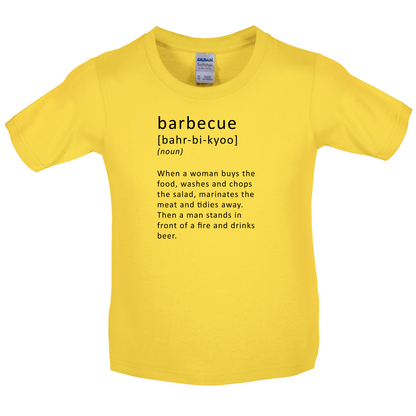 Funny Definition Barbecue Kids T Shirt