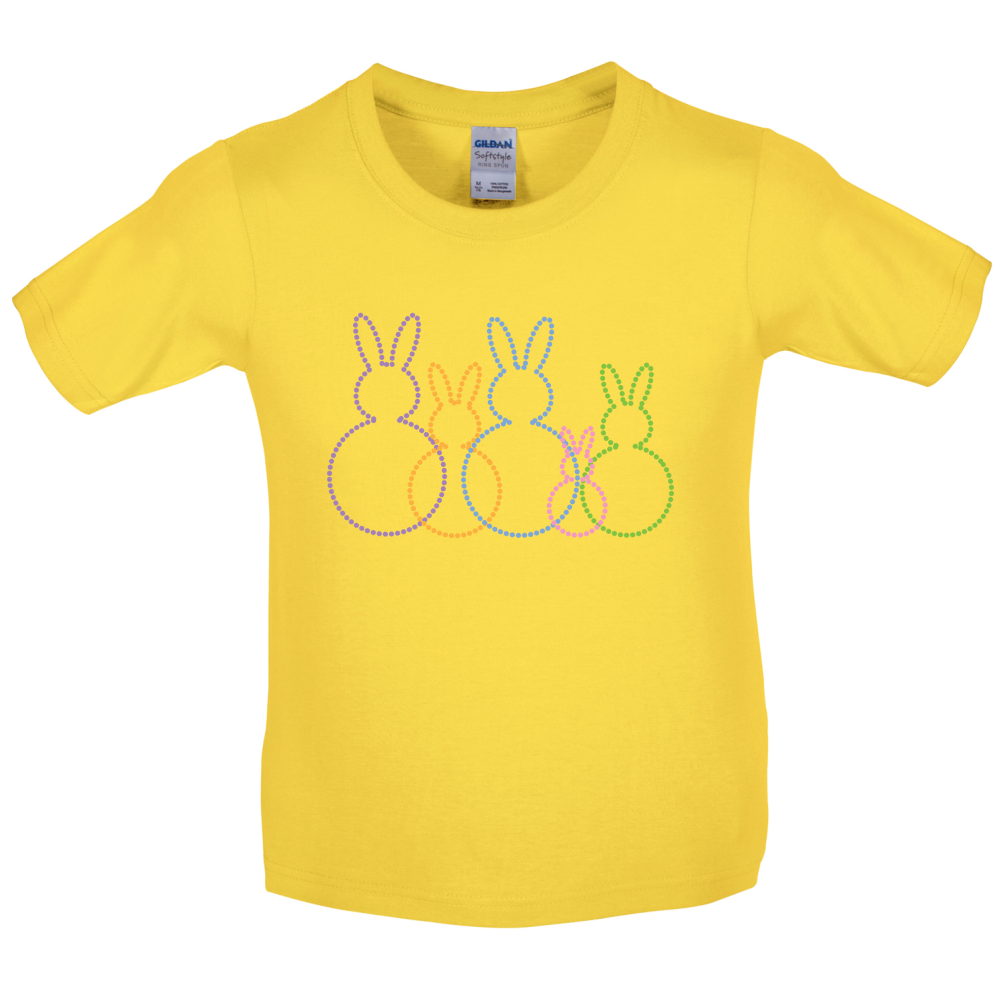 Bunny Family Outline Kids T Shirt