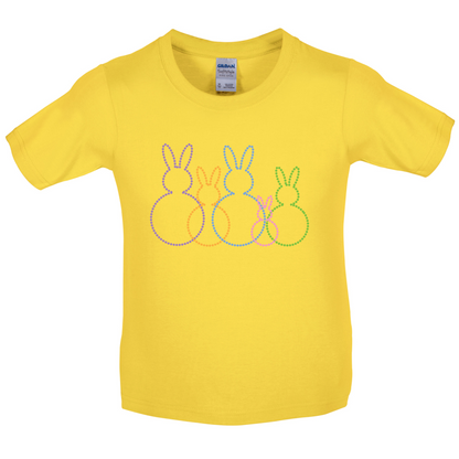Bunny Family Outline Kids T Shirt