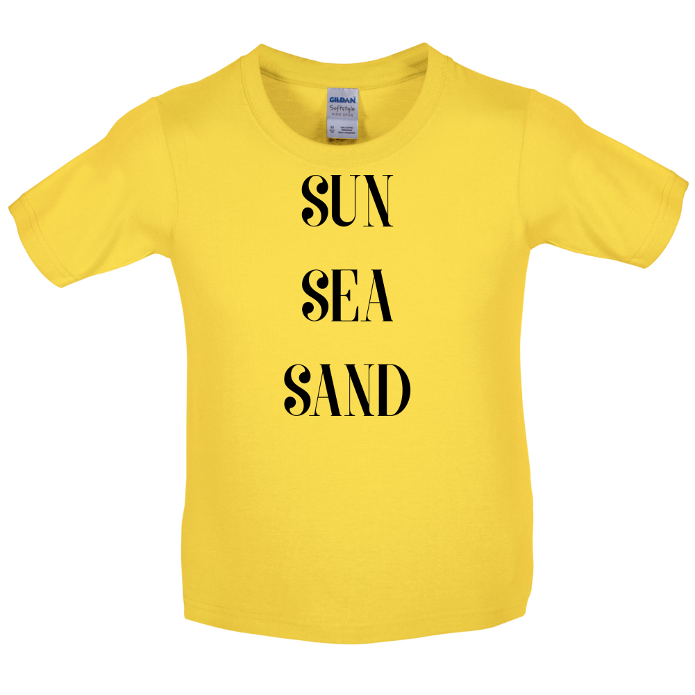 Sun Sea Sand Kids T Shirt