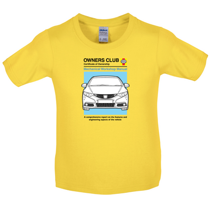Car Owners Manual Civic Kids T Shirt