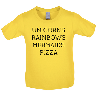 Unicorn, Rainbows, Mermaids Kids T Shirt
