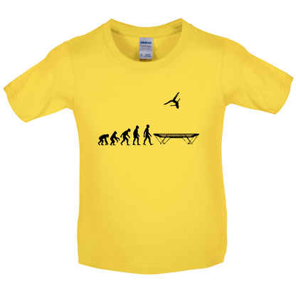 Evolution Of Man Trampolining Kids T Shirt