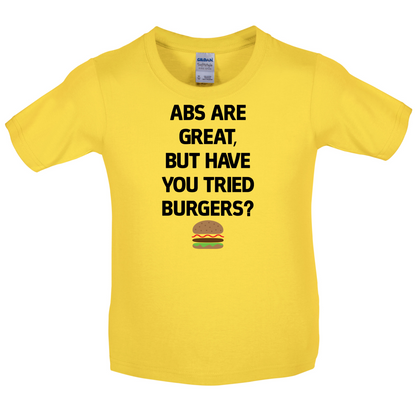 Abs Are Great, Burgers Kids T Shirt