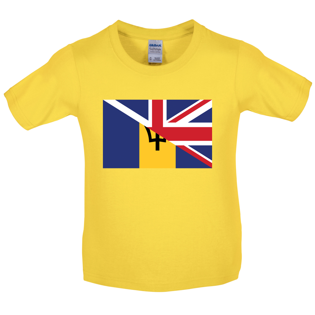 Half Barbados Half UK Kids T Shirt