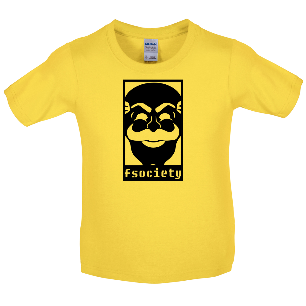 Fsociety Mask Kids T Shirt