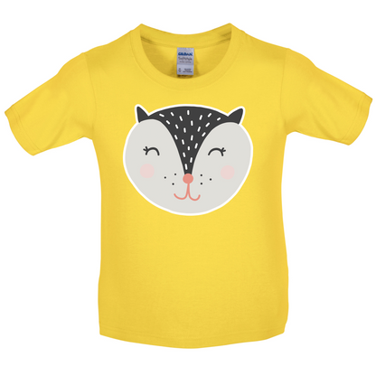 Smiley Face Badger Kids T Shirt