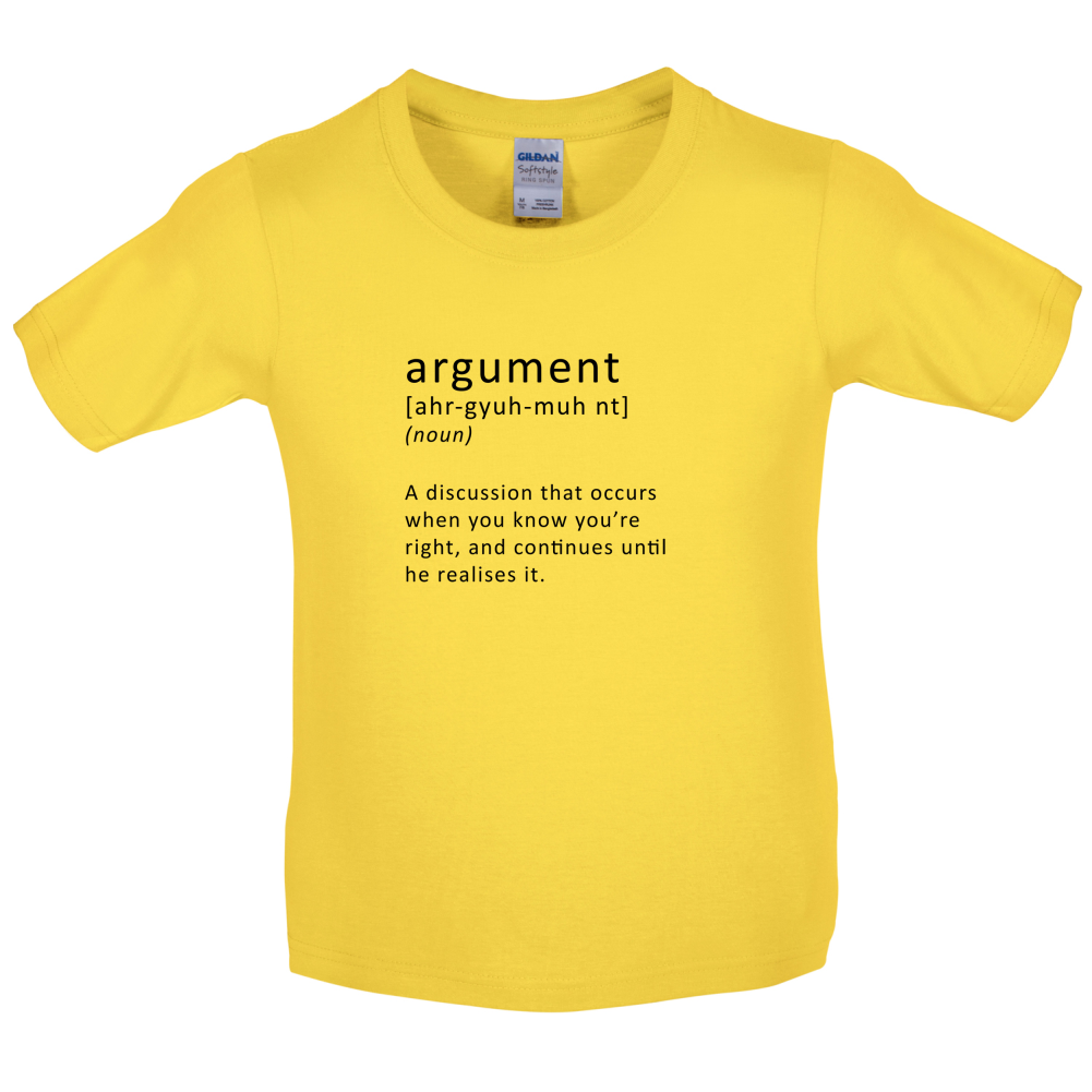 Funny Definition Argument Kids T Shirt
