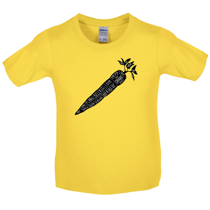 Butcher Carrot Diagram Kids T Shirt